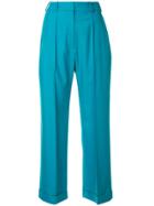 Racil High-waisted Cropped Trousers - Blue