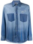 John Richmond Frayed Hem Denim Shirt - Blue