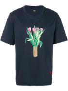 Fendi Flower Jar Print T-shirt - Blue