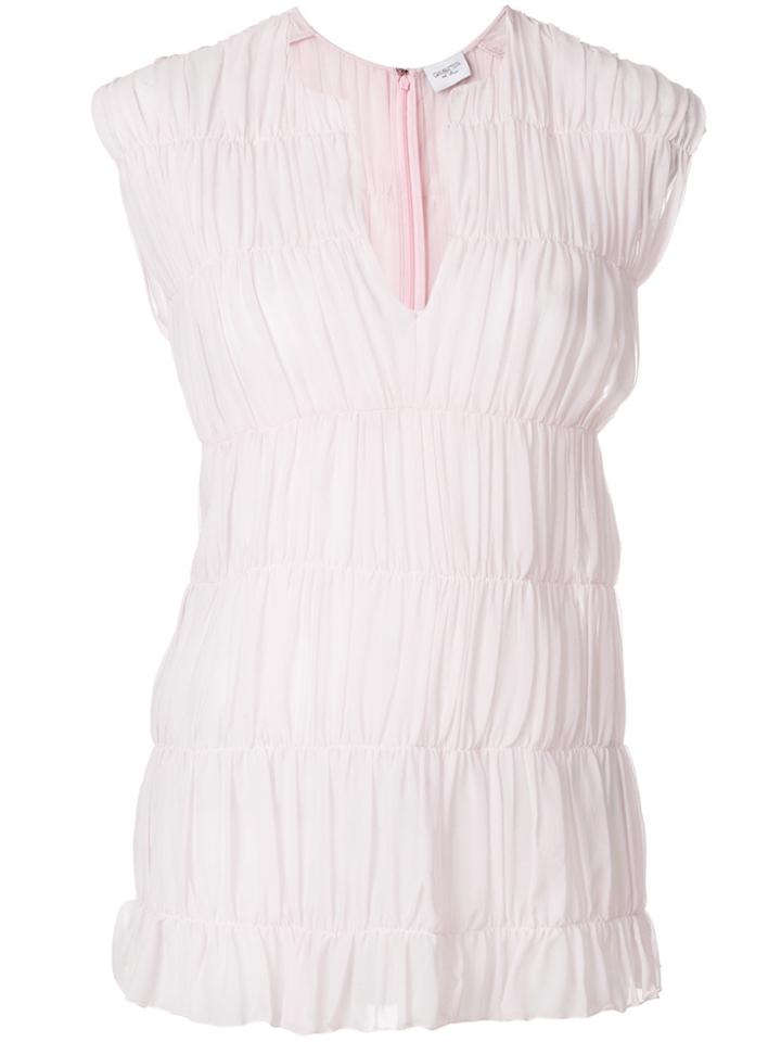 Giambattista Valli Ruched Blouse - Pink & Purple