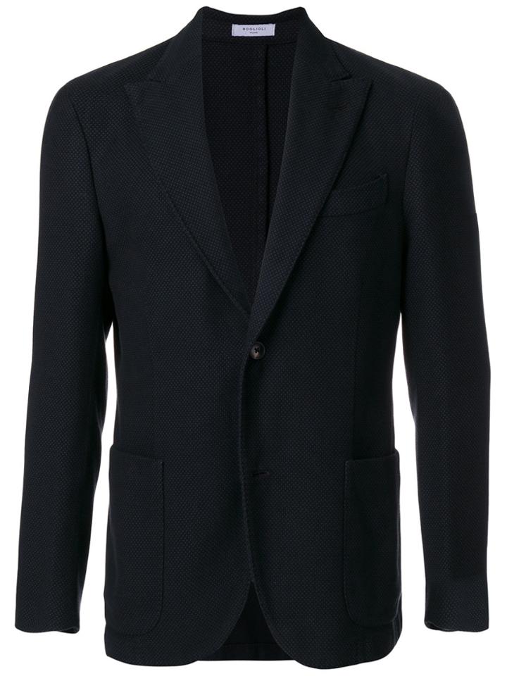 Boglioli Single Breasted Waffle Jacket - Blue