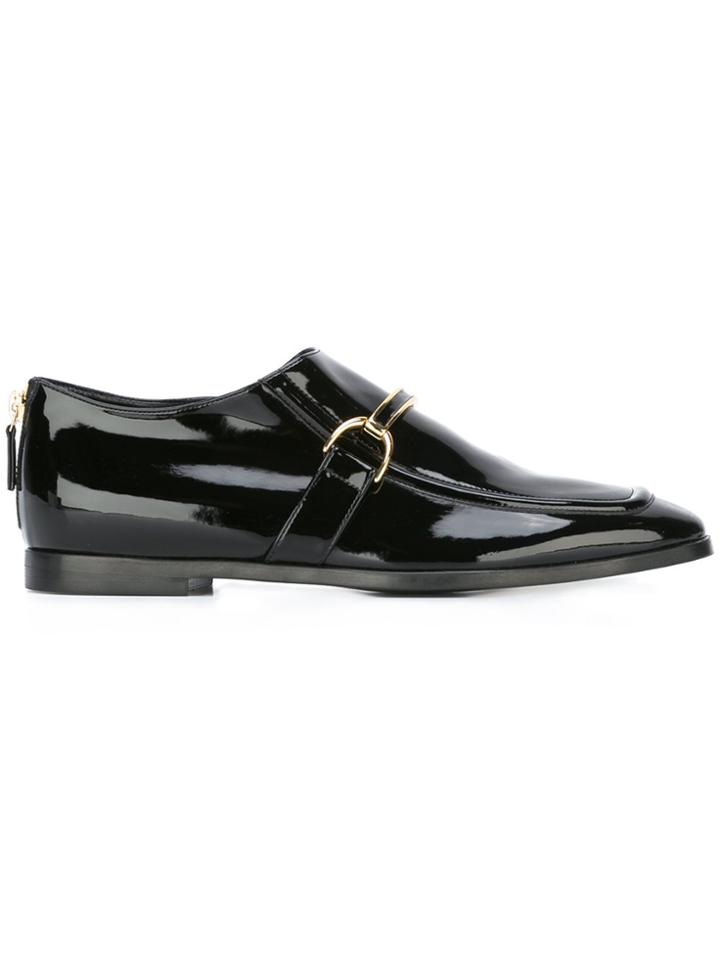 Stella Mccartney Patent Buckle Loafers - Black