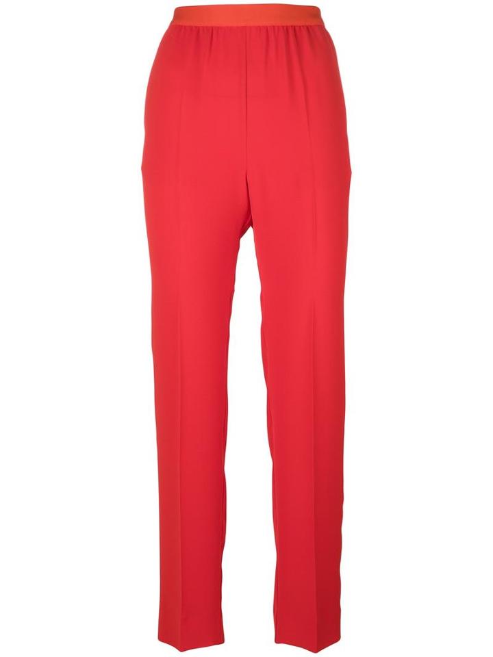 Maison Margiela Tapered Trousers, Women's, Size: 38, Red, Polyester