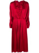 Magda Butrym Pleated Midi Dress - Red