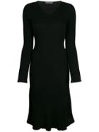 Alberta Ferretti Ribbed Knit Dress - Black