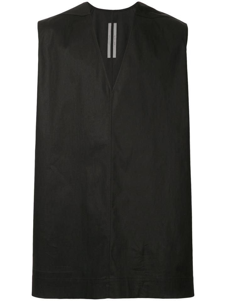 Rick Owens V Neck Jumbo Top - Black