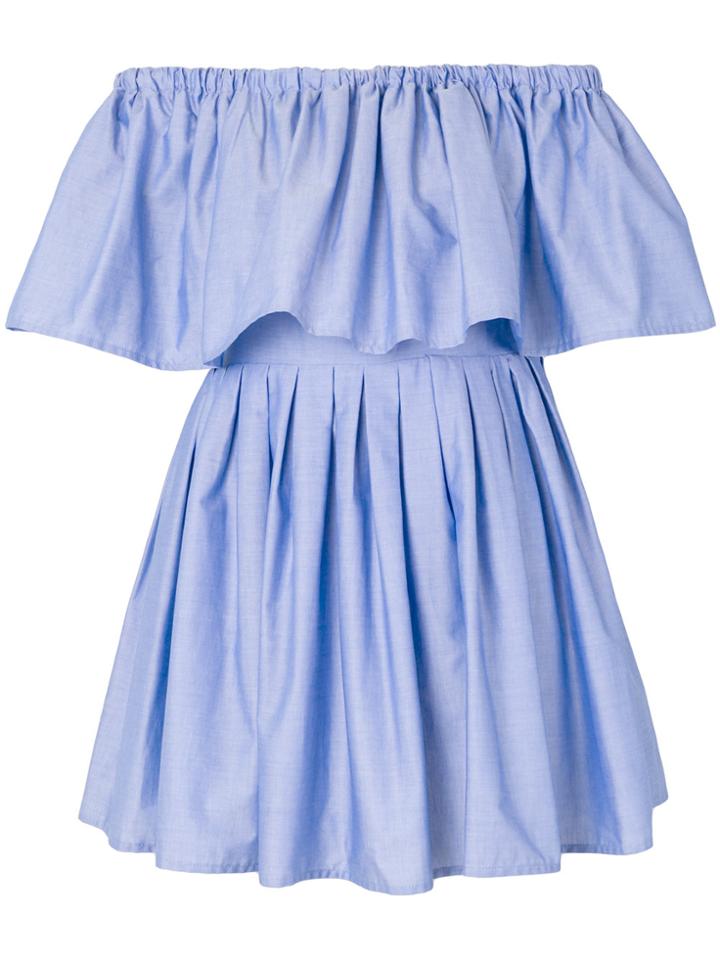 Ainea Ruffled Off Shoulder Dress - Blue