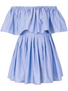 Ainea Ruffled Off Shoulder Dress - Blue