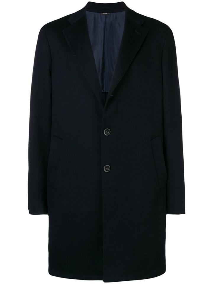 Loro Piana Cashmere Single-breasted Coat - Blue