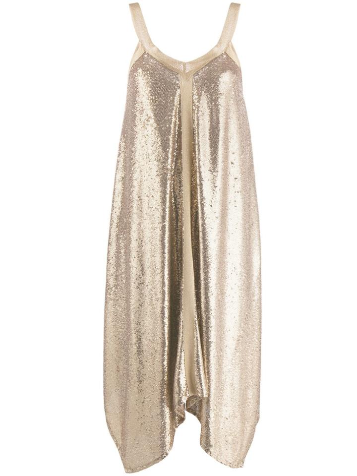 L'autre Chose Sequin Shift Dress - Gold