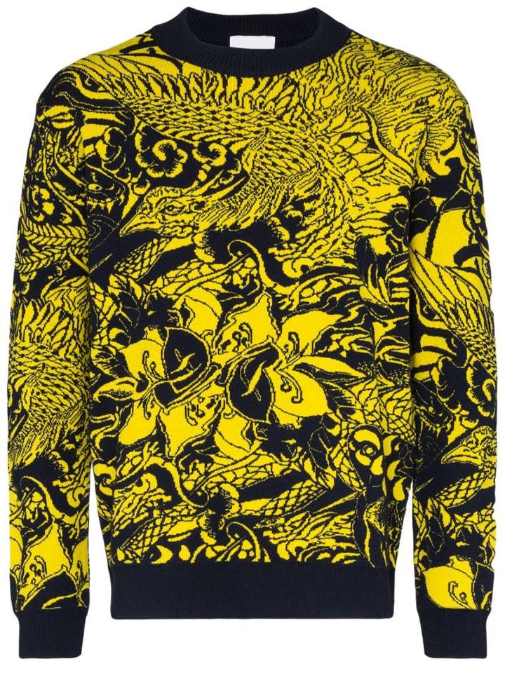 Koché Intarsia Knit Jumper - Yellow