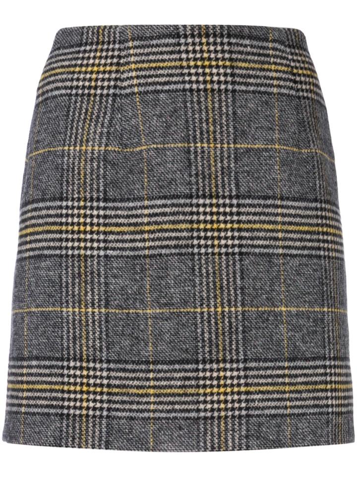 Alexa Chung Check Mini Skirt - Grey