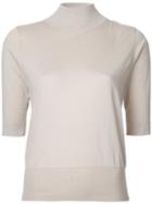 H Beauty & Youth - Ribbed Trim Top - Women - Silk/cotton - One Size, Nude/neutrals, Silk/cotton
