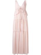 See By Chloé - Tiered Maxi Dress - Women - Cotton/polyester - S, Pink/purple, Cotton/polyester