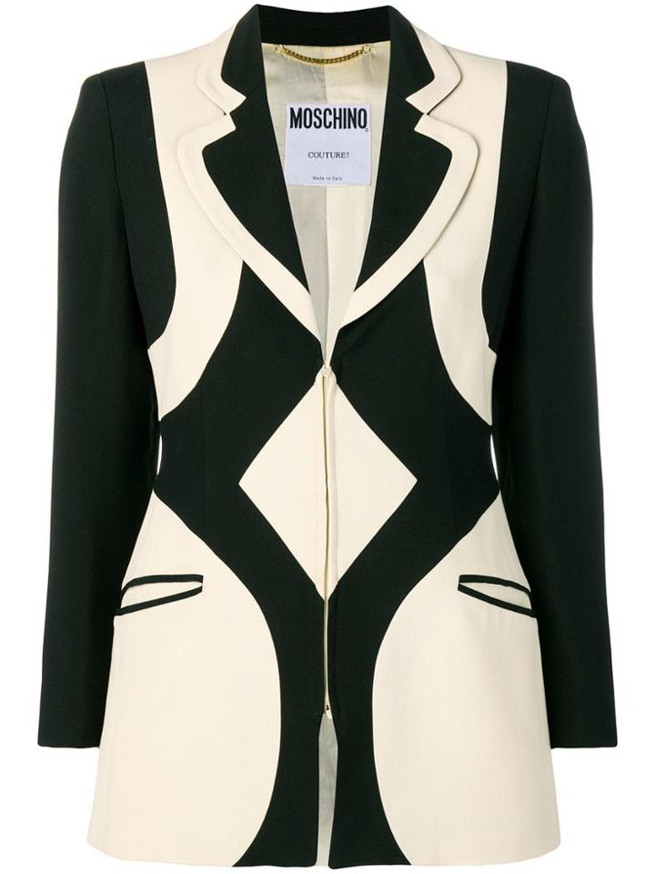 Moschino Vintage 1990's Graphic Pattern Blazer - Black