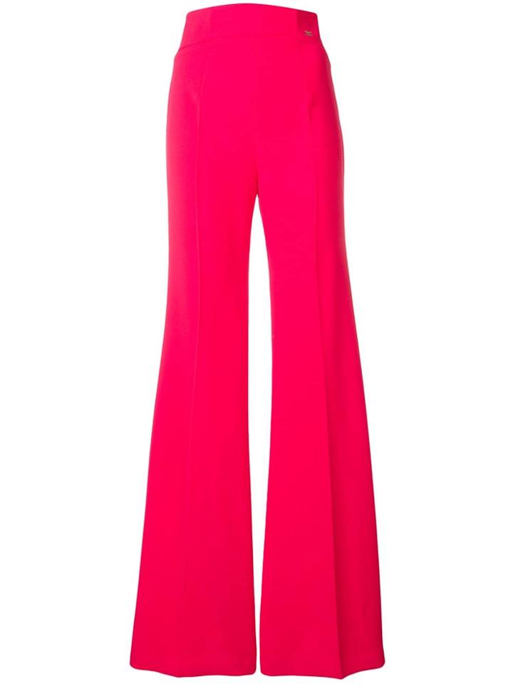 Elisabetta Franchi High Rise Palazzo Trousers - Pink