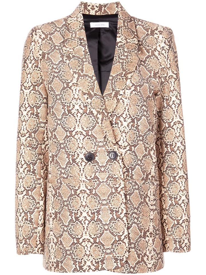 Anine Bing Snakeskin Effect Blazer - Brown
