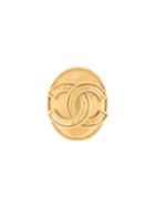 Chanel Pre-owned 1994 Oval Cc Brooch - Gold