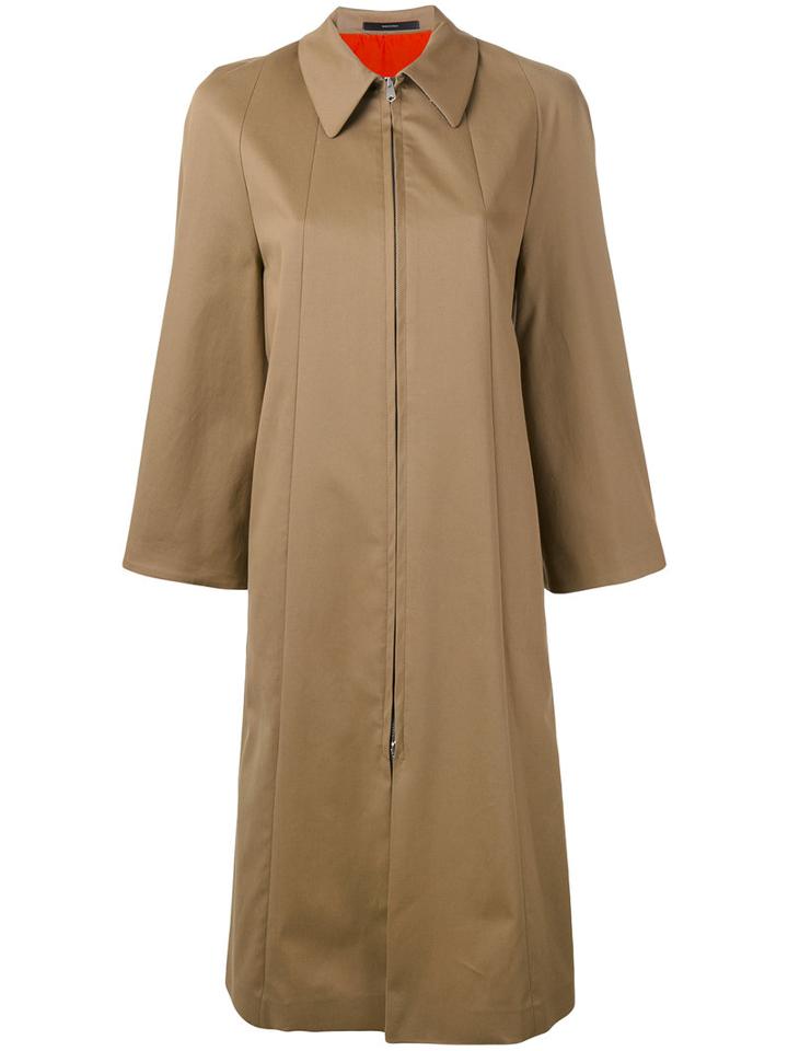 Single Breasted Coat - Women - Cotton/spandex/elastane - 40, Nude/neutrals, Cotton/spandex/elastane, Paul Smith