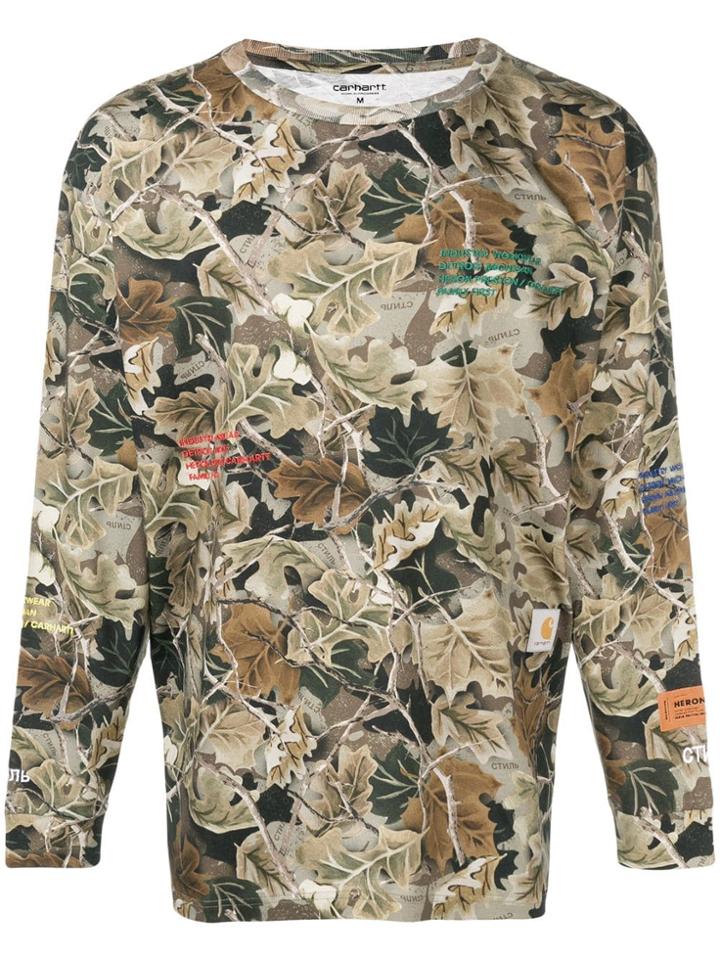 Heron Preston Heron Preston X Carhartt Wip Leaf Print Top - Green