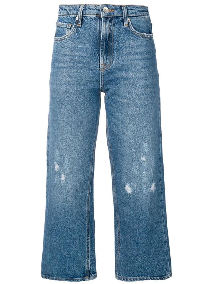 Liu Jo Wine Wide Leg Cropped Jeans - Blue