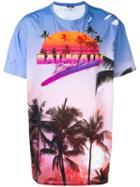Balmain Palm Logo Print T-shirt - Purple