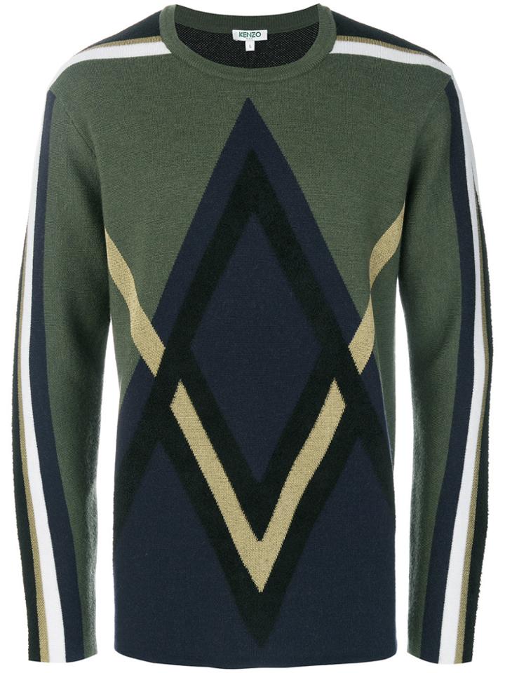 Kenzo Argyle Sweater - Green