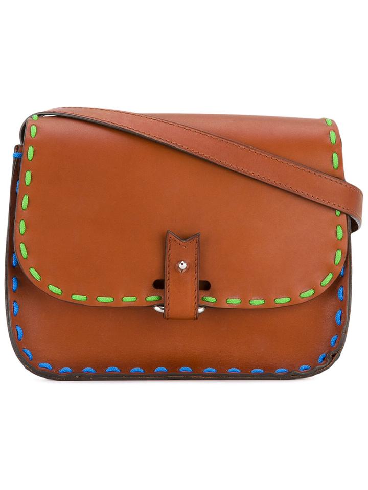 La Contrie - Green Stitch 'rohan S' Saddle Bag - Women - Leather - One Size, Brown, Leather
