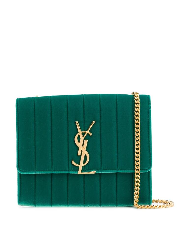 Saint Laurent Quilted Effect Shoulder Bag - Green