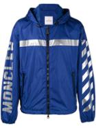 Moncler X Off-white - Logo Stripe Print Jacket - Men - Cotton/polyamide - 5, Blue, Cotton/polyamide