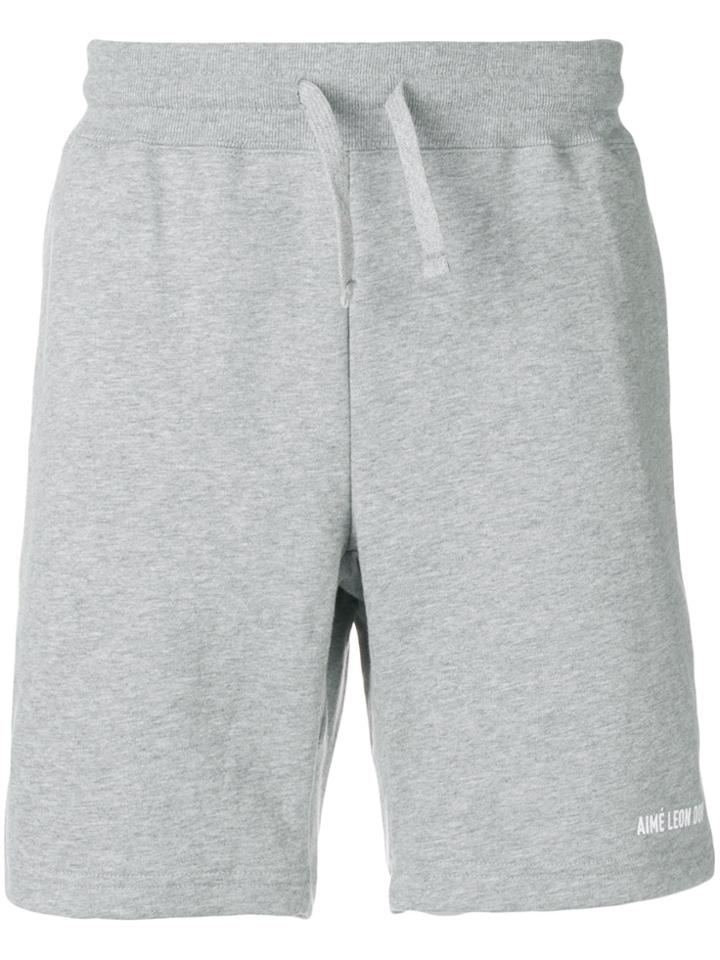 Aimé Leon Dore Logo Embroidered Jersey Shorts - Grey