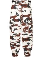 Miu Miu Camouflage Print Loose Fit Trousers - Brown