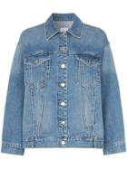 Sjyp Ripped Detail Denim Jacket - Blue