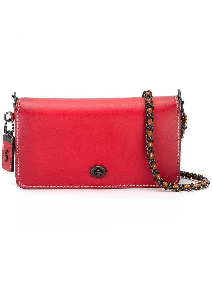 Coach Dinky Crossbody Bag, Women's, Red, Leather