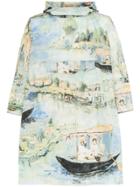Off-white Printed Hooded Cape Coat - 9900 Multicoloured