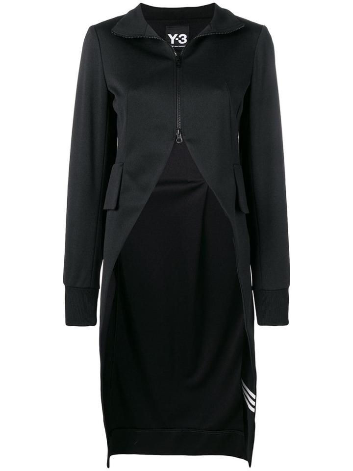 Y-3 Asymmetric Zipped Up Sweater - Black