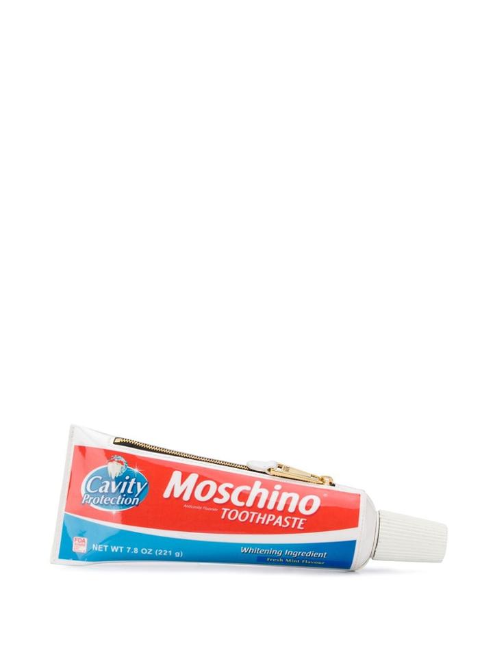 Moschino Toothpaste Clutch - White