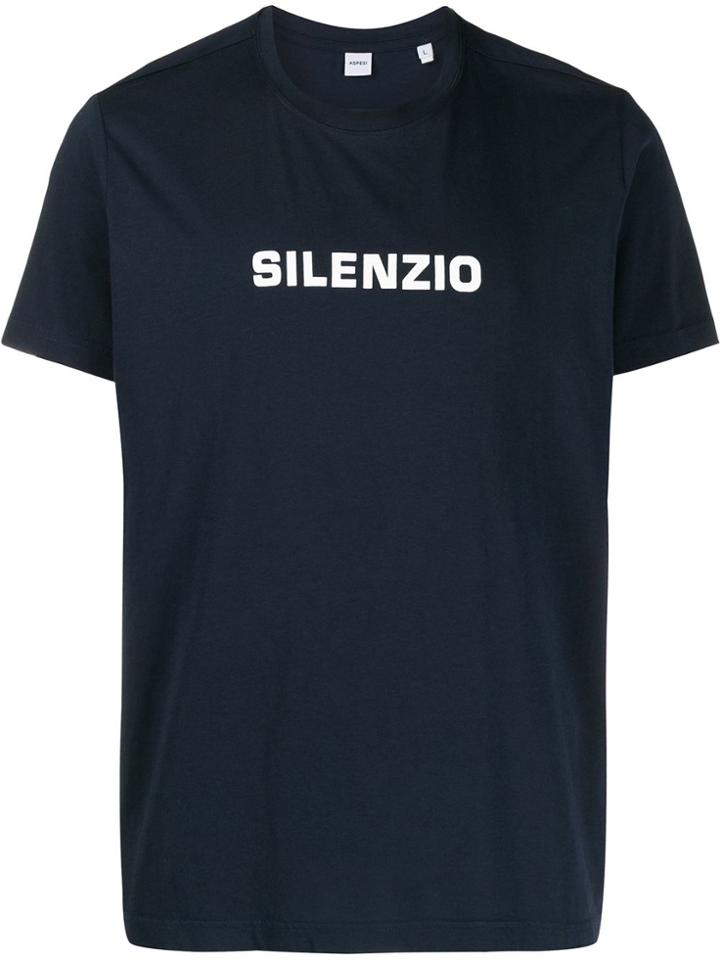 Aspesi Silenzio Print Relaxed-fit T-shirt - Blue