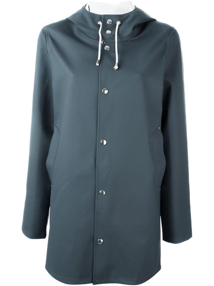 Stutterheim 'stockholm' Rain Coat, Women's, Size: Medium, Grey, Pvc/cotton/polyester