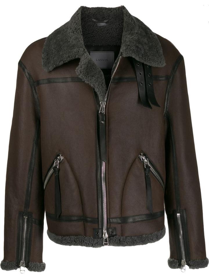 Lanvin Fur-lined Aviator Jacket - Brown