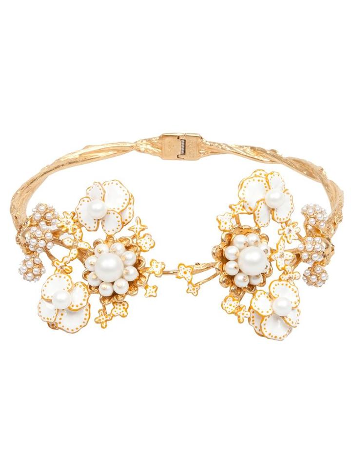 Alexander Mcqueen Floral Torque Bracelet