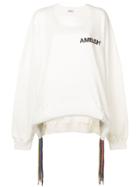 Ambush Fringed Logo Print Sweatshirt - White