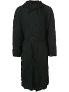 Yohji Yamamoto Belted Wrinkled Coat - Black