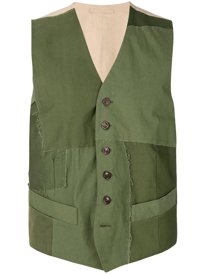 Fortela Buttoned Sleeveless Vest - Green