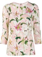 Dolce & Gabbana Lily Print Cady Top - Pink