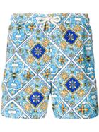 Mc2 Saint Barth Print Swim Shorts - Blue