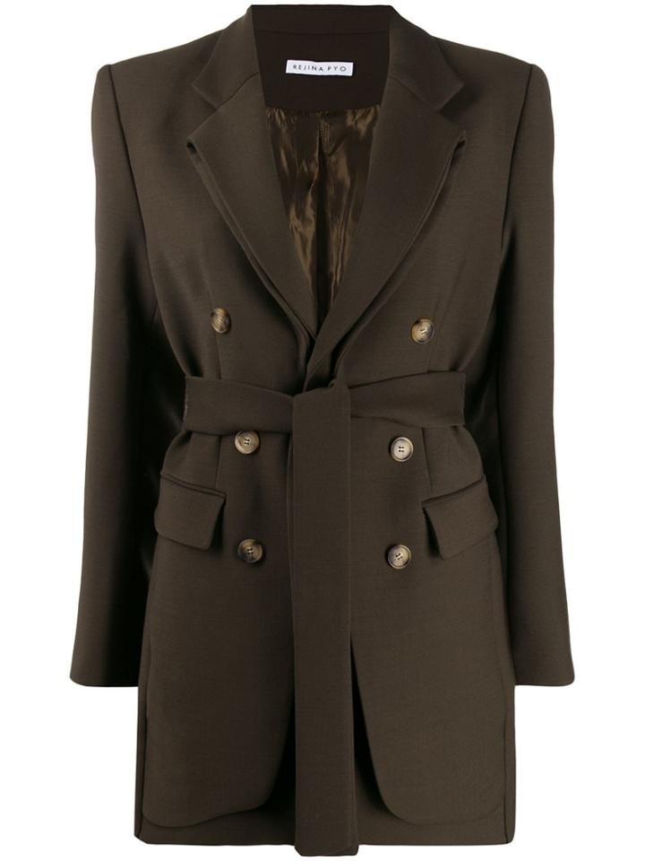 Rejina Pyo Elliot Tie Waist Blazer - Green