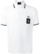 Fred Perry X Art Comes First Printed Twin Polo Shirt, Men's, Size: 40, White, Cotton