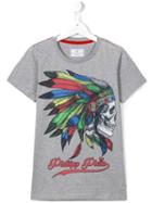 Philipp Plein Kids Feathers T-shirt, Boy's, Size: 16 Yrs, Grey