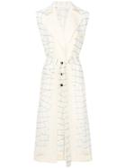 Victoria Beckham Checked V-neck Dress - Yellow & Orange